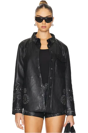 REVOLVE Understated Leather Understated leather camisa reflection en color talla L en - Black. Talla L (también en M, S, XS).