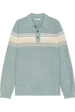 REVOLVE Marine Layer Marine layer suéter polo ellias chest stripe en color azul talla S en - Blue. Talla S (también en XL/1X).