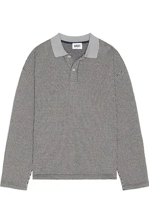 REVOLVE KROST Krost houndstooth jacquard knit rugby polo en color gris talla L en - Grey. Talla L (también en M, S).