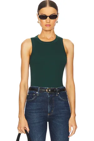 REVOLVE Veronica Beard Veronica beard camiseta tirantes recortada jordyn en color verde oscuro talla M en - Dark Green. Talla M (también en XL).