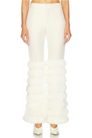REVOLVE Kim Shui Kim shui pantalones de piel sintética en color crema talla L en - Cream. Talla L (también en M, S).