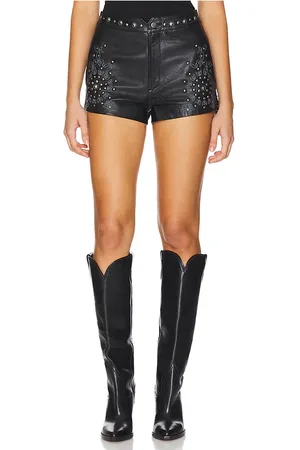 REVOLVE Understated Leather Understated leather reflection shorts en color talla L en - Black. Talla L (también en S).