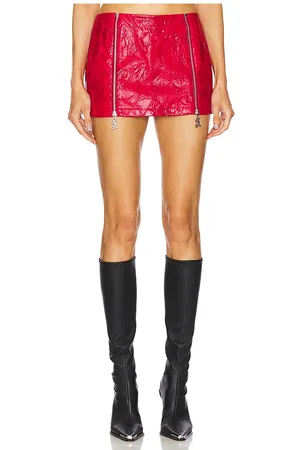 REVOLVE Kim Shui Kim shui mini falda con cremallera en forma de k en color talla L en - Red. Talla L (también en S, XS).