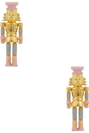 REVOLVE Lele Sadoughi Lele sadoughi pendientes nutcracker button en color oro metálico talla all en - Metallic Gold. Talla all.