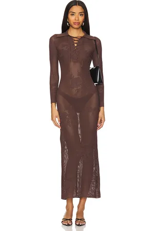 REVOLVE Fleur du mal Fleur du mal vestido en color marrón talla M en - Brown. Talla M (también en S).