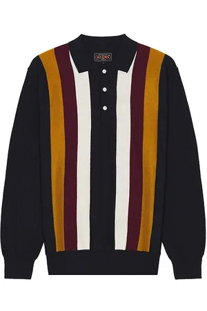 REVOLVE Beams Plus Beams plus knit polo stripe en color azul talla L en - Blue. Talla L (también en S).