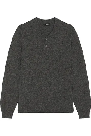 REVOLVE Theory Theory hilles cashmere polo en color gris talla L en - Grey. Talla L (también en S).