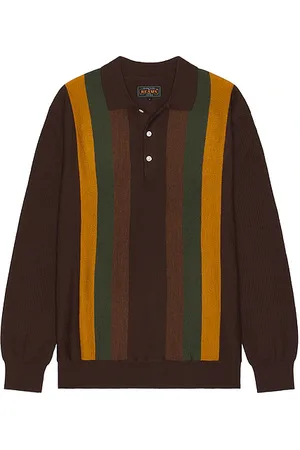 REVOLVE Beams Plus Beams plus knit polo stripe en color talla L en - Brown. Talla L (también en M, S).