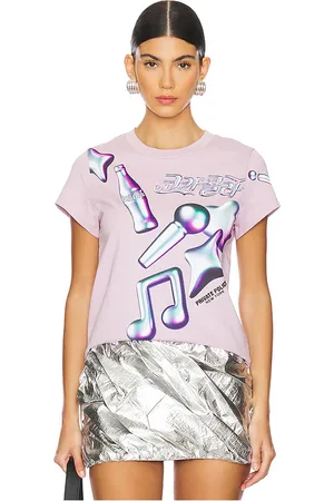 REVOLVE PRIVATE POLICY Private policy camiseta tirantes baby 3d graphic en color lavanda talla M en - Lavender. Talla M (también en S, XS).