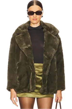 REVOLVE BLANKNYC Blanknyc abrigo piel sintética double matcha en color verde oliva talla L en - Olive. Talla L (también en M, S, XS).