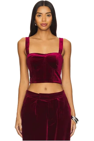 REVOLVE BLANKNYC Blanknyc velvet crop top en color vino talla L en - Wine. Talla L (también en M, S, XS).