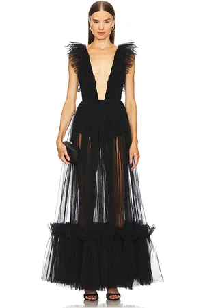 REVOLVE Michael Costello Michael costello vestido largo annistyn en color talla L en - Black. Talla L (también en M, S, XS, XXS).