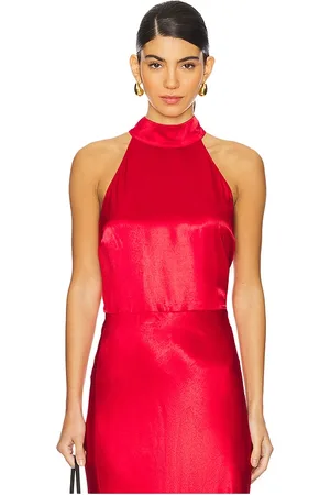 REVOLVE Rails Rails blusa de cuello halter leah en color rojo talla L en - Red. Talla L (también en M, S, XL, XS).