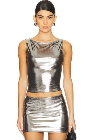 REVOLVE Lovers and Friends Lovers and friends liza top en color plateado metálico talla L en - Metallic Silver. Talla L (también en M, S, XL, XS