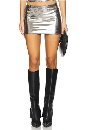 REVOLVE Lovers and Friends Lovers and friends minifalda liza en color plateado metálico talla L en - Metallic Silver. Talla L (también en M, S