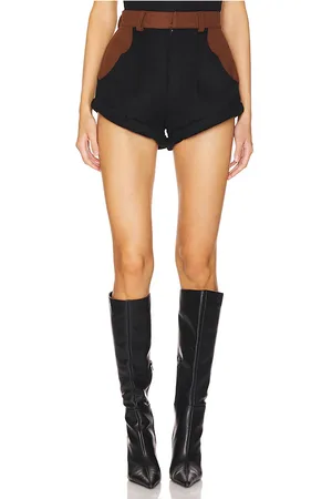 REVOLVE Understated Leather Understated leather love story shorts en color negro talla M en Marrón & Negro - Black. Talla M (también en S, XS, XXS).