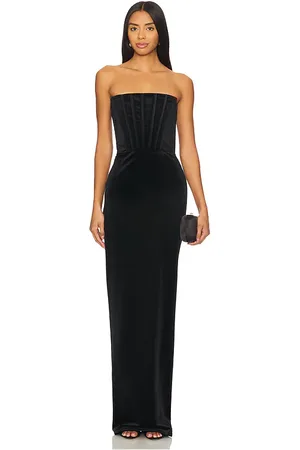 REVOLVE Bronx and Banco Bronx and banco vestido largo florentina strapless velvet en color talla M en - Black. Talla M (también en S, XS).