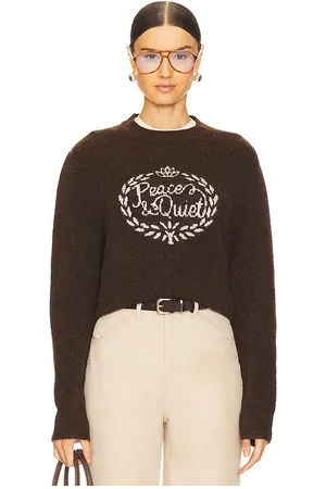 REVOLVE Museum of Peace and Quiet Museum of peace and quiet jersey wreath mohair sweater en color chocolate talla L en - Chocolate. Talla L (también en