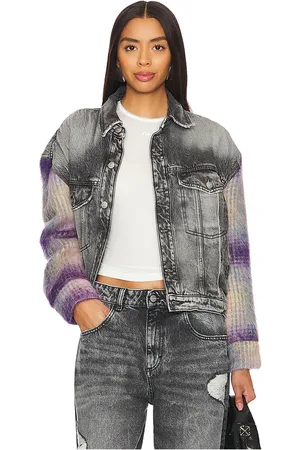 REVOLVE Icon Denim Icon denim chaqueta relajada lori en color talla L en - Black. Talla L (también en M, S, XL).