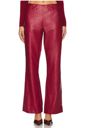 REVOLVE SOVERE Sovere pantalones de cuero de cintura baja en color burgundy talla L en - Burgundy. Talla L (también en M, S, XL/1X, XS).