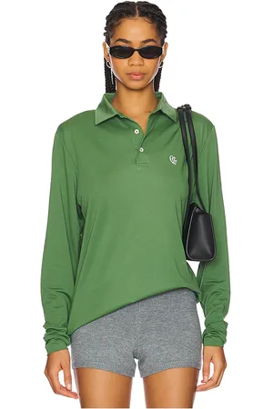 REVOLVE Quiet Golf Quiet golf monogram long sleeve polo en color verde salvia talla M en - Sage. Talla M (también en XL/1X).