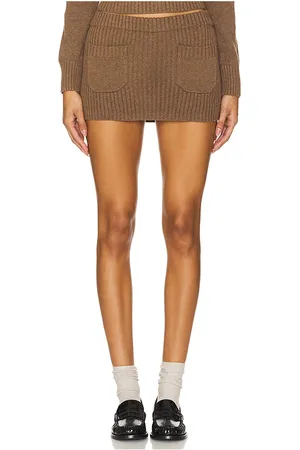 REVOLVE Frankies Bikinis Frankies bikinis falda short de punto de algodón ashton en color marrón talla L en - Brown. Talla L (también en M, S, XS).