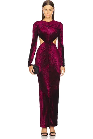 REVOLVE Michael Costello Michael costello vestido largo spencer en color burgundy talla L en - Burgundy. Talla L (también en M, S, XL).