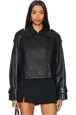 REVOLVE Ivy Oak Ivy oak chaqueta corta de cuero lilith ann en color talla 40 en - Black. Talla 40 (también en 42).