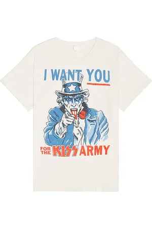 REVOLVE Madeworn Madeworn camiseta kiss army en color blanco talla L en - White. Talla L (también en M).