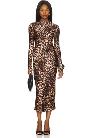 REVOLVE Good American Good american vestido midi satin shine funnel neck en color marrón talla 2X en - Brown. Talla 2X (también en 4X, 5X, S