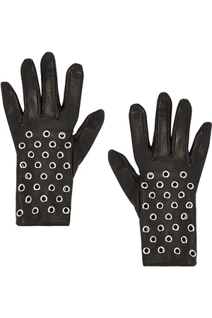 REVOLVE MANOKHI Manokhi guantes cortos de cuero con ojales en color talla 6.5 en - Black. Talla 6.5 (también en 7, 7.5).