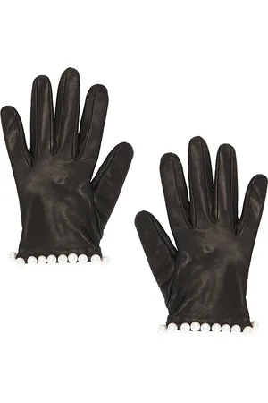 REVOLVE MANOKHI Manokhi guantes cortos de piel con perlas en color talla 6.5 en - Black. Talla 6.5 (también en 7, 7.5).