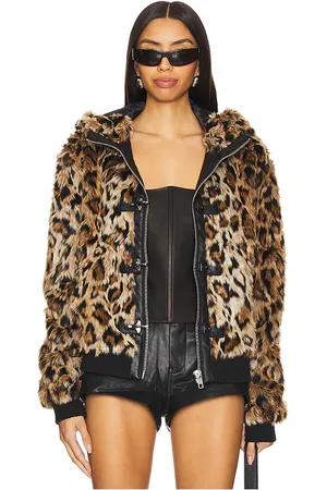 REVOLVE Jaded London Jaded london chaqueta de piel sintética con capucha mendoza en color marrón talla L en - Brown. Talla L (también en S).