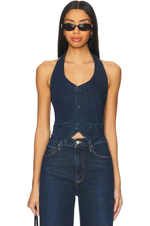 REVOLVE Good American Good american chaleco halter denim en color denim-dark talla 2X en - Denim-Dark. Talla 2X (también en 5X).