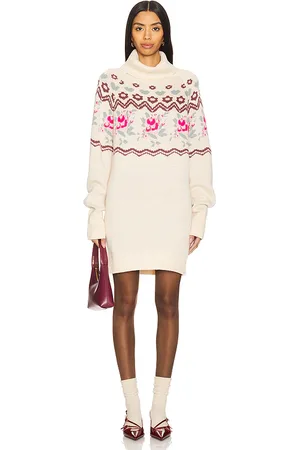 REVOLVE For Love & Lemons For love & lemons vestido tipo suéter de punto oversized ski lodge en color talla L en - Cream. Talla L (también en M, S