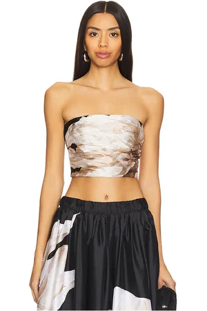 REVOLVE HEMANT AND NANDITA Hemant and nandita corsé ruched en color negro talla L en - Black. Talla L (también en M, S, XS).
