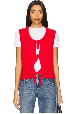 REVOLVE Ganni Ganni chaleco light mohair tie string en color rojo talla XL en - Red. Talla XL (también en XS).