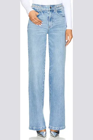 REVOLVE PAIGE Paige pierna ancha sasha en color denim claro talla 25 en - Denim-Light. Talla 25 (también en 26, 28, 29, 30, 31, 32, 33, 34)