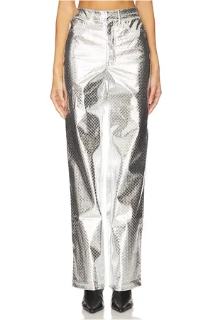 REVOLVE ROTATE Rotate pantalones braided straight en color metálico talla 32 en - Metallic Silver. Talla 32 (también en 34, 38).