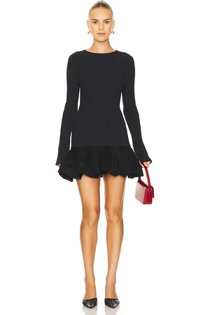 REVOLVE Clea Clea mini vestido con dobladillo abullonado cosette en color talla L en - Black. Talla L (también en M, S, XS).