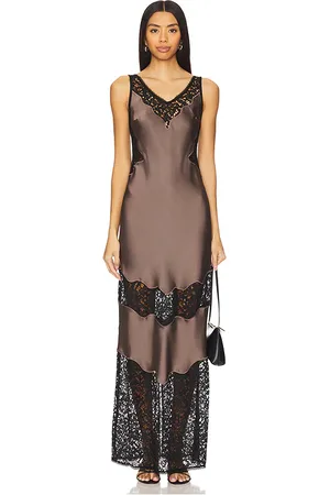 REVOLVE SIMKHAI Simkhai vestido lencero lacey en color marrón talla 0 en - Brown. Talla 0 (también en 00, 4, 6, 8).