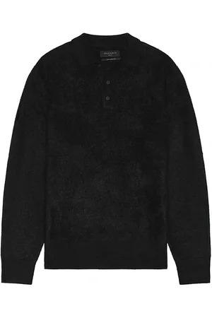 REVOLVE ALLSAINTS Allsaints abel long sleeve polo en color talla L en - Black. Talla L (también en M, S, XL/1X).