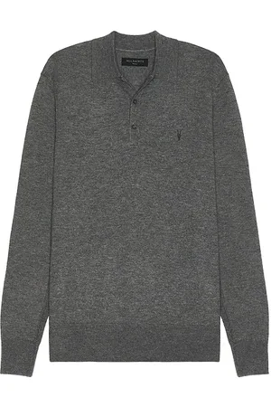 REVOLVE ALLSAINTS Allsaints kilburn long sleeve polo en color gris talla M en - Grey. Talla M (también en S).