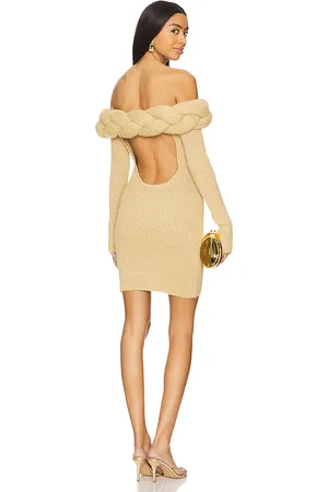 REVOLVE Vaillant Vaillant vestido mini tejido con diseño de trenzas, estilo oversized. en color oro metálico talla 36 en - Metallic Gold. Talla 36 (tam