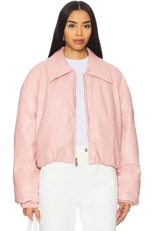 REVOLVE Bubish Bubish chaqueta bomber de cuero elsa en color rubor talla L en - Blush. Talla L (también en M, S, XS).