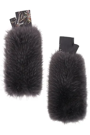 REVOLVE Kim Shui Kim shui faux fur gloves en color talla all en - Grey. Talla all.