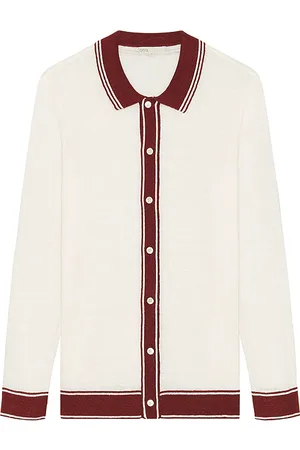 REVOLVE Onia Onia cotton linen long sleeve sweater polo en color nude talla L en - Nude. Talla L (también en M, S, XL/1X).