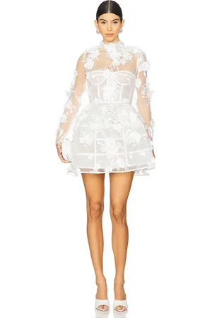 REVOLVE Bronx and Banco Bronx and banco minivestido manga larga anastasia floral en color talla L en - White. Talla L (también en M, XS).