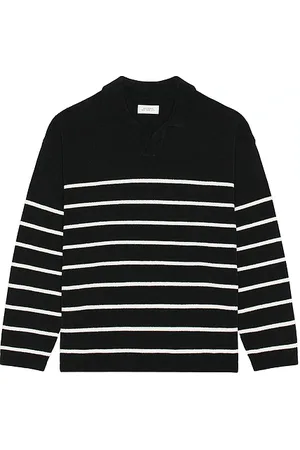 REVOLVE SATURDAYS NYC Saturdays nyc mole yarn stripe skipper knit polo en color talla L en - Black. Talla L (también en M, S, XL/1X).