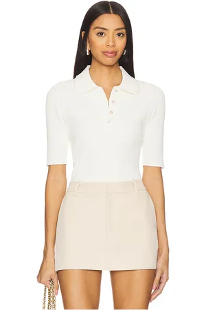REVOLVE Autumn Cashmere Autumn cashmere top de polo de punto en color blanco talla L en - White. Talla L (también en S, XL, XS).